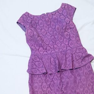 Adrianna Papell Scalloped Peplum Dress